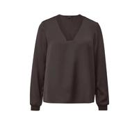 Blouse en satin à col en V et poignets côtelés femme COMMA Marron 36