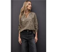Blouse en velours côtelé au look léopard