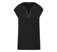 Blouse en viscose extensible à col tunisien et manches courtes femme COMMA Noir 46