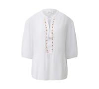 Blouse en viscose mélangée froncée et à manches 3/4 femme s.Oliver Blanc 48