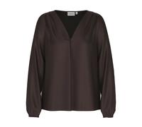 Blouse en viscose satinÃ©e avec dÃ©tails plissÃ©s femme COMMA Marron 40
