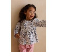 Blouse enfant en popeline céleste ecru 5A