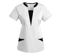 Blouse Estheticienne Professionnelle De Travail Femme Tenue Infirmiere Medical Infirmière Assistante Maternelle Infirmier Blanche Aide Soignante Medicale Vêtements Médicals Aide-Soignante Tunique