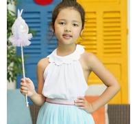 Blouse Été - Col Forme Pétale Tulipe Blanc 7/8A