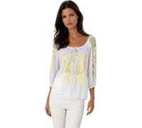 Blouse femme B23C, blanc/or, taille 2XL