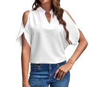 Blouse Femme Chic Soldes Haut De Soiree Soldes Tunique Grande Taille Tee Shirts Paillette Femme Veste HabilléE pour Mariage Tenue Disco Annee 80 Blouse 100% Coton Chimie Col V Chemisier Boheme