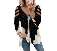 Blouse Femme - Confortable - Rétro - Col en V - Sans Bretelles - Imprimé Fleurs L