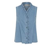 CULTURE Gilet 'CU Renny' bleu denim / blanc, Taille XS