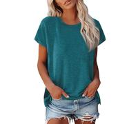 Blouse Femme Ete Col Rond Tshirt Manche Longue Femme T-Shirt Ete Sport Tunique Fleurie Marque Pas Cher Haut Manches Courtes Coton Vetement Sport Femme L