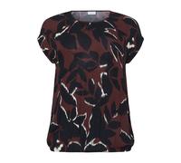 Kaffe Curve Plus-Size Women's Blouse Short Sleeves Boat Neck Casual Fit, Windsor Wine/Black Flower, 48 Grande Taille
