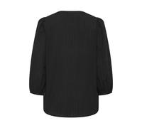 KAFFE Women's Blouse V-Notch Neck 3/4 Sleeves Regular Fit Band Collar Hip Length