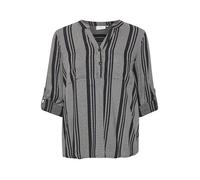 KAFFE Women's Blouse V-Notch Neck Long Sleeves Casual Fit Printed Chest Pockets