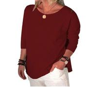 Blouse Femme - MISSMAO - Vin Rouge - Manches Longues - Col Classique - Grande Taille L