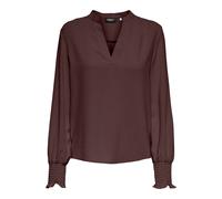 Only T-shirt femme Onlmette – col en V, smock – chocolat XS