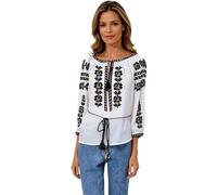 Blouse femme R24, blanc/beige, marimea XL