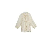 Salsa Jeans Ruffle 3/4 Sleeve Blouse Beige S Femme