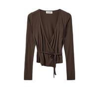 Sofie Schnoor - Chemisier Marron Fudge Croisé - Femme - Blouses et Chemises - Brun - Taille: 36 FR