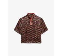 Blouse femme Superdry Mandarin Jacquard Noir L