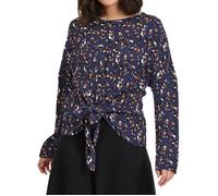 Blouse Femme Vila Kittie - Marine - Manches longues - Motifs tachetés 34