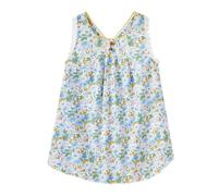 Blouse Fleurie À Bretelles Croisées Anaïs Bleu Ciel Fleuri Rose 2/3A