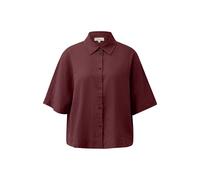 Blouse fluide à manches courtes en lin mélangé avec col chemise femme s.Oliver Rouge 40