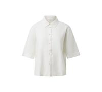 Blouse fluide à manches courtes en lin mélangé avec col chemise femme s.Oliver Blanc 40