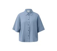 Blouse fluide à manches courtes en lin mélangé avec col chemise femme s.Oliver Bleu 40