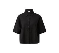 Blouse fluide à manches courtes en lin mélangé avec col chemise femme s.Oliver Noir 40