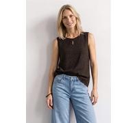 Blouse fluide col rond à détail structuré découpe