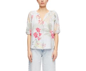Blouse imprimÃ© abstrait col tunique crantÃ© femme COMMA Bleu 32