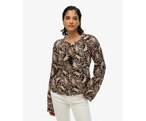 Blouse imprimÃ©e Ã manches longues femme Superdry Noir L