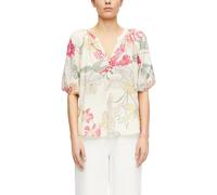 Blouse imprimé abstrait col tunique cranté femme COMMA Beige 46