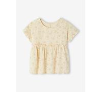 Blouse imprimée en gaze de coton fille vanille 9A