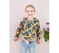 Blouse imprimée fleurs fille vert d'eau 8A