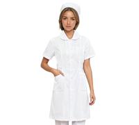 Blouse Infirmiere Femme, Blouse Medicale Infirmiere Femme avec Poche Et Bouton Blanche Chimie Lycee Coton Manches Courtes Chemise Laboratoire Physique Chemisiers Et Blouses Chic Et Élégant