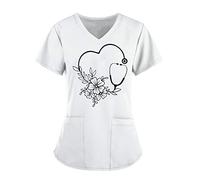 Blouse Infirmiere Femme Tunique Uniforme Medicale Haut D'infirmière Uniforme De Travail Top Offre Soldes d'été Vêtements de Travail et Uniformes Pas Cher Soldes Tenue Infirmiere Professionnelle