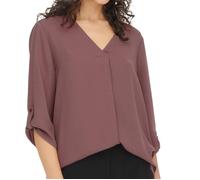 Blouse - Jacqueline de Yong - DIVYA - Manches 3/4 - Col V - Coupe fluide 38