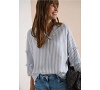 Blouse manches 3/4 à col fendu et volants