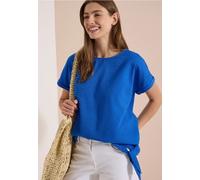 Blouse manches courtes à col rond et nœud