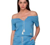 Blouse manches courtes femme Luna Grace Bleu M