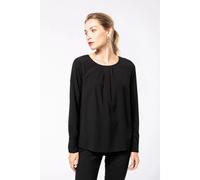 Blouse manches longues crêpe Femme Kariban Noir 42