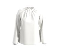 Blouse manches longues en coton satinÃ© Ã dÃ©tails froncÃ©s femme COMMA Blanc 40