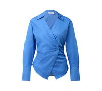 Blouse manches longues en coton satinÃ© ajustÃ©e femme COMMA Bleu 36