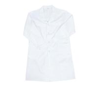 Blouse Médicale Blanche à Manches Longues en Coton, Boutons et Poches | Col Tailleur Classique, Protection des Vêtements, pour Médecins et Techniciens en Laboratoire