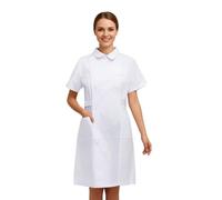 Blouse Medicale Femme Blouse Blanche, Blouses De Laboratoire Unisexe Manches Courtes En MéLange Coton, Blouses Chimie Blanche Unie Multi-Poches Pour ÉLèVes LycéE CollèGe Cours De Chimie Physique