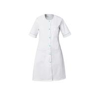Blouse médicale Femme Chic Manche Courte Uniforme médicale avec Fermetures par Boutons Pressions Blanc + Poches Blanc XL