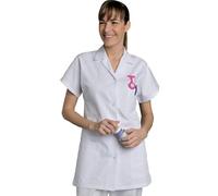 Blouse médicale Femme Couleur Blanche en Coton résistant Tissus épais pour Utilisation médicale Professionnel Fermeture Boutons Pressions INOX 3 Poches (S)