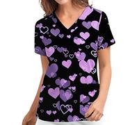 Blouse Medicale Femme Grande Taille Col en V Manche Courte Uniforme De Travail Blouse Femmes De Ménage Offre Tenue Infirmiere Professionnelle Uniforme D'infirmière Femme Esthéticienne Pas Cher