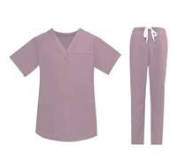Blouse Medicale Femme Uniforme médical unisexe for médecins, ensembles médicaux for salle d'opération, fournitures d'infirmière, vêtements de travail, costumes d'infirmière chirurgicale(PINK,L)
