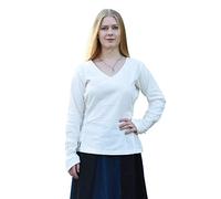 Battle-Merchant Blouse médiévale Aila - à Lacets - Style Renaissance/Viking/Jeux de rôle Grandeur Nature - Plusieurs Coloris Disponibles - Naturel - XL
